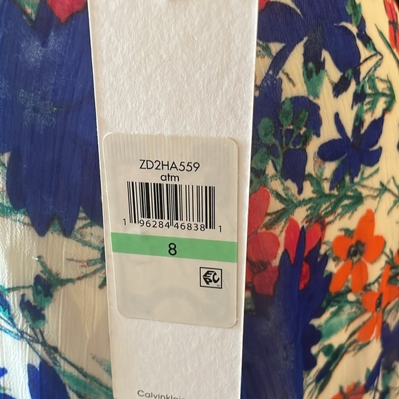 Calvin Klein Floral-Print Dress sz 8 - Picture 4 of 9